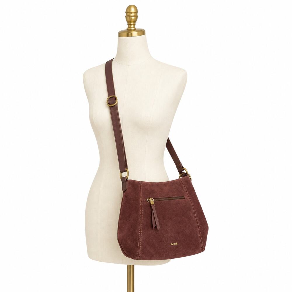 The Sak Ashland Mahogany Suede Leather Crossbody Bag